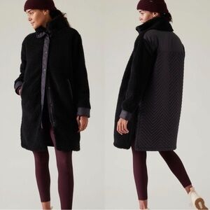 Athleta Black Sherpa & Quilted Jacket